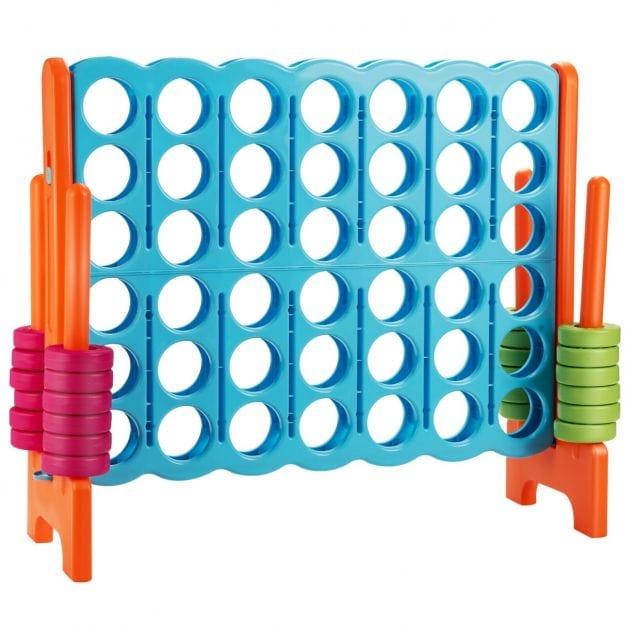 Giant Connect 4 with 42 Jumbo Rings and Sliders in Blue and Orange - Little and Giant Explorers Costway