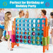 Giant Connect 4 with 42 Jumbo Rings and Sliders in Blue and Orange - Little and Giant Explorers Costway