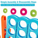 Giant Connect 4 with 42 Jumbo Rings and Sliders in Blue and Orange - Little and Giant Explorers Costway