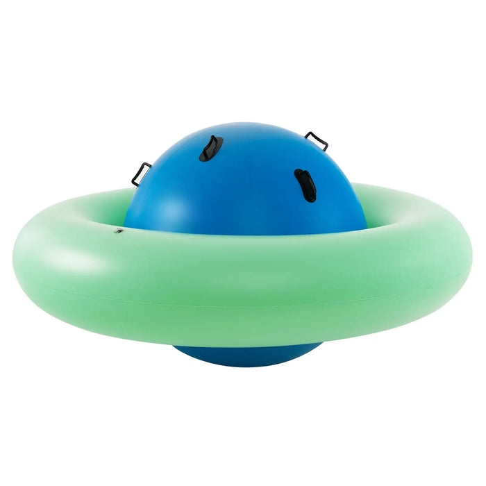 Giant Dome Rocker Bouncer | Spaceship Design with 6 Easy-Grip Handles (Blue/Green Edition) - Little and Giant Explorers Costway
