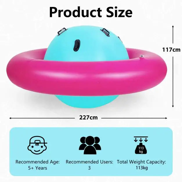 Giant Dome Rocker Bouncer | Spaceship Design with 6 Easy-Grip Handles (Pink/Blue Edition) - Little and Giant Explorers Costway