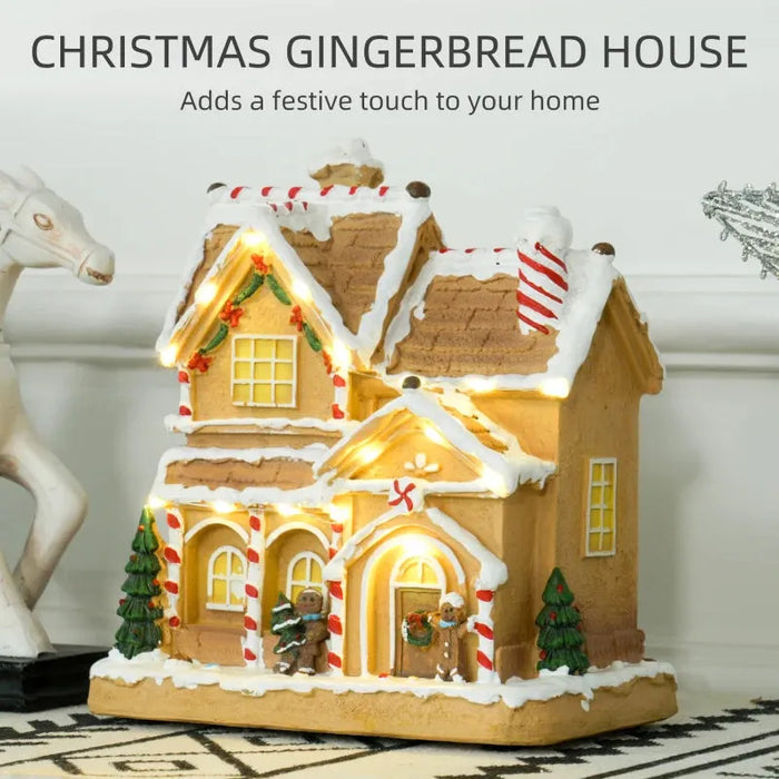 Gingerbread House Light and Music Christmas Decoration - Little and Giant Explorers HOMCOM