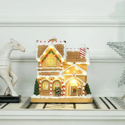 Gingerbread House Light and Music Christmas Decoration - Little and Giant Explorers HOMCOM