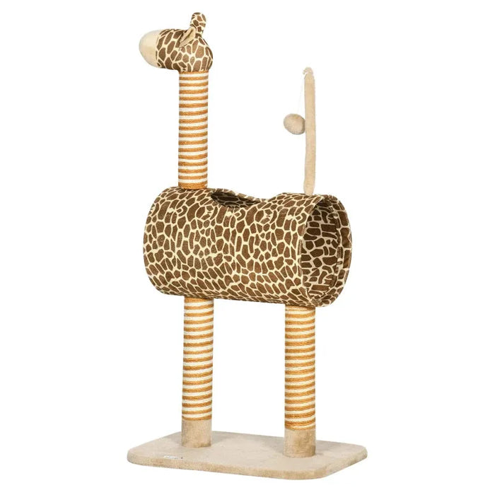 Giraffe-Designed Cat Tree with Scratching Posts - Little and Giant Explorers PawHut