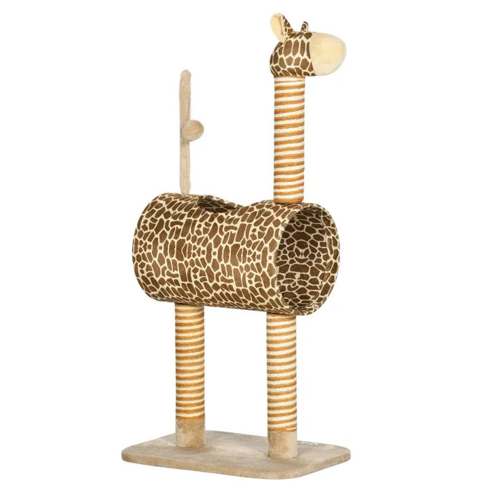 Giraffe-Designed Cat Tree with Scratching Posts - Little and Giant Explorers PawHut