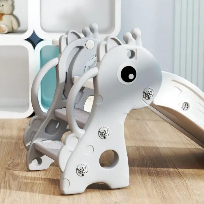 Giraffe Kids Slide – Grey | Toddler Slide with Basketball Hoop - Indoor Play Climber AIYAPLAY - Little and Giant Explorers AIYAPLAY