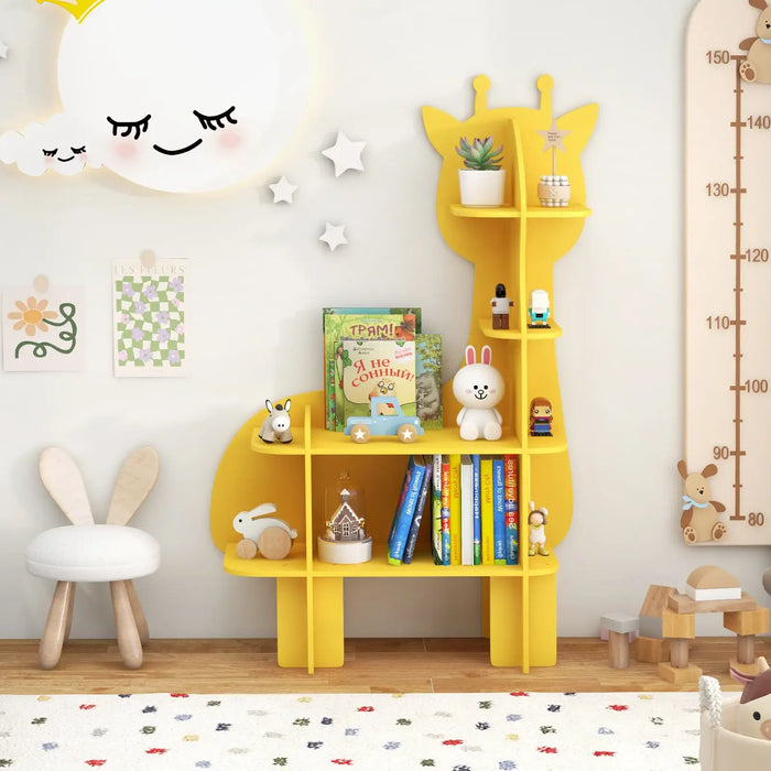 Kids Bookshelf Giraffe Shape | Storage and Organisation with Child-Friendly Design - Little and Giant Explorers Costway
