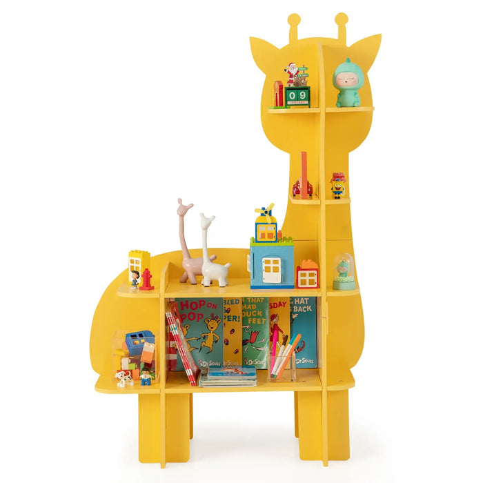 Kids Bookshelf Giraffe Shape | Storage and Organisation with Child-Friendly Design - Little and Giant Explorers Costway