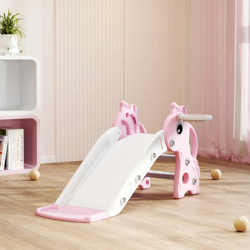 3-in-1 Giraffe Shape Climber Slide in Pink - Little and Giant Explorers AIYAPLAY
