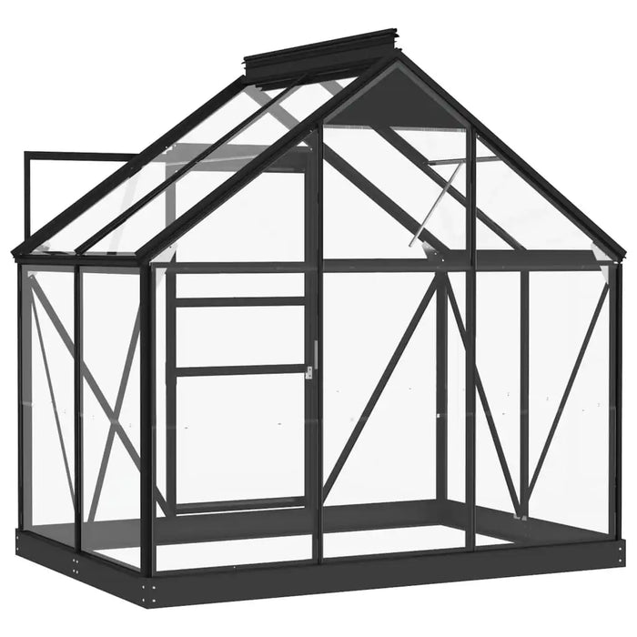 Glass Greenhouse – 155x103x191cm | Anthracite Aluminium and Steel Frame with 3mm Glass Panels VIDAXL - Little and Giant Explorers vidaXL