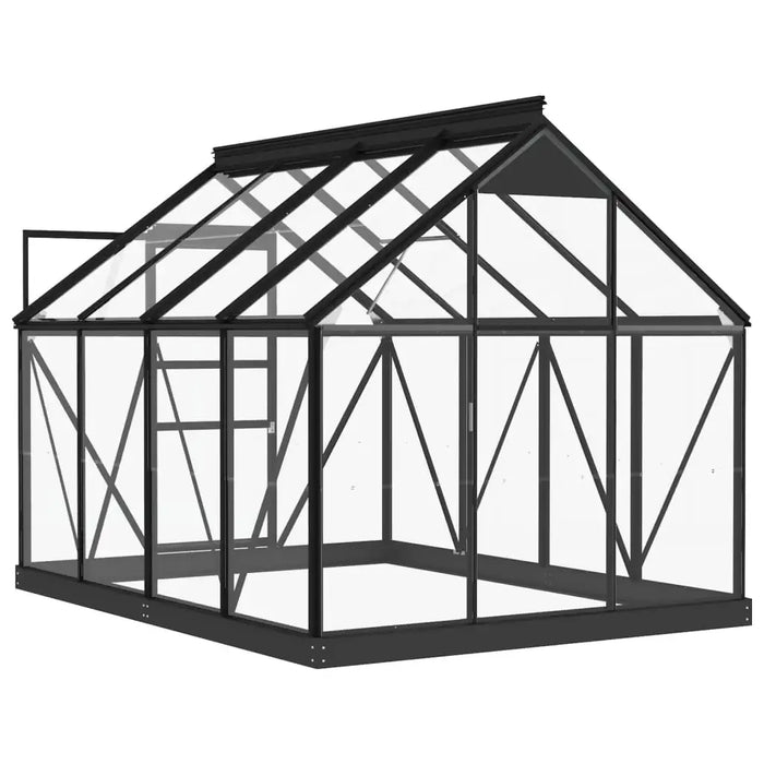 Glass Greenhouse – 155x200.5x191cm | Anthracite Aluminium and Steel Frame with 3mm Glass Panels VIDAXL - Little and Giant Explorers vidaXL