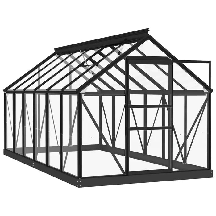Glass Greenhouse – 155x298x191cm | Anthracite Aluminium and Steel Frame with 3mm Glass Panels VIDAXL - Little and Giant Explorers vidaXL