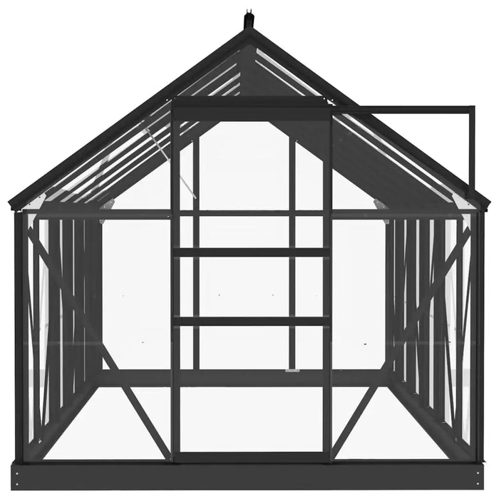 Glass Greenhouse – 155x298x191cm | Anthracite Aluminium and Steel Frame with 3mm Glass Panels VIDAXL - Little and Giant Explorers vidaXL