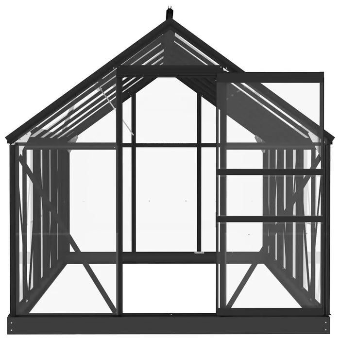 Glass Greenhouse – 155x298x191cm | Anthracite Aluminium and Steel Frame with 3mm Glass Panels VIDAXL - Little and Giant Explorers vidaXL
