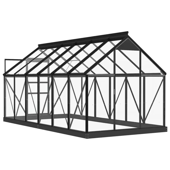 Glass Greenhouse – 155x298x191cm | Anthracite Aluminium and Steel Frame with 3mm Glass Panels VIDAXL - Little and Giant Explorers vidaXL