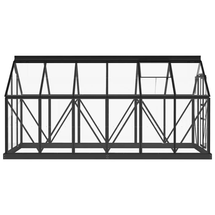 Glass Greenhouse – 155x298x191cm | Anthracite Aluminium and Steel Frame with 3mm Glass Panels VIDAXL - Little and Giant Explorers vidaXL