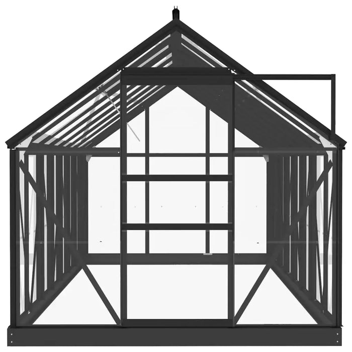 Glass Greenhouse – 155x395.5x191cm | Anthracite Aluminium and Steel Frame with 3mm Glass Panels VIDAXL - Little and Giant Explorers vidaXL