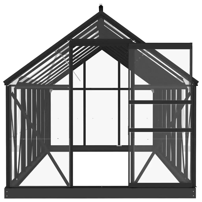 Glass Greenhouse – 155x395.5x191cm | Anthracite Aluminium and Steel Frame with 3mm Glass Panels VIDAXL - Little and Giant Explorers vidaXL