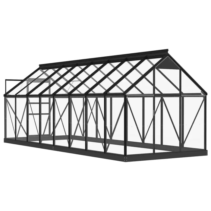 Glass Greenhouse – 155x395.5x191cm | Anthracite Aluminium and Steel Frame with 3mm Glass Panels VIDAXL - Little and Giant Explorers vidaXL