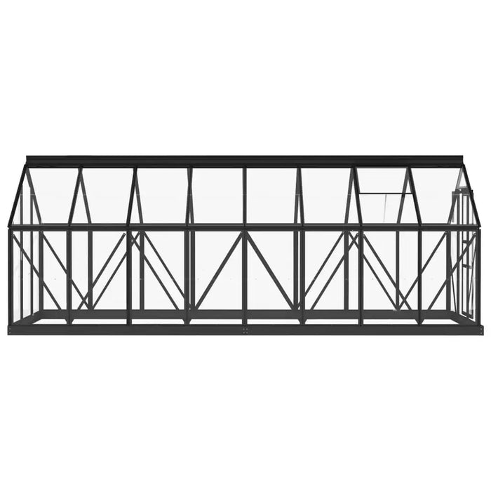 Glass Greenhouse – 155x395.5x191cm | Anthracite Aluminium and Steel Frame with 3mm Glass Panels VIDAXL - Little and Giant Explorers vidaXL