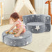 Glow in the Dark Kids 2-in-1 Convertible Sofa - Grey Star Design | Toddler Couch COSTWAY - Little and Giant Explorers