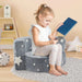 Glow in the Dark Kids 2-in-1 Convertible Sofa - Grey Star Design | Toddler Couch COSTWAY - Little and Giant Explorers