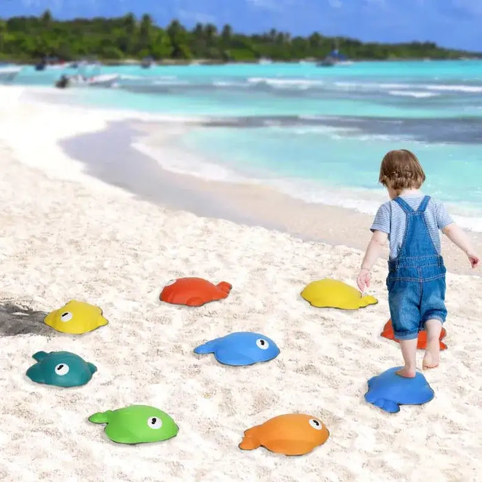 Nine Piece Balance Stepping Stones with Non-Slip Edge - Little and Giant Explorers AIYAPLAY