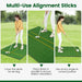 Golf Hitting Mat with Alignment Sticks - 27mm | 6 Tee Holes for Left and Right-Handed Practice COSTWAY - Little and Giant Explorers Costway