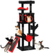 Gothic Cat Tree – Multi-Level Halloween Cat Tower | Coffin Bed and Hammock PAWHUT - Little and Giant Explorers PawHut
