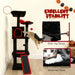 Gothic Cat Tree – Multi-Level Halloween Cat Tower | Coffin Bed and Hammock PAWHUT - Little and Giant Explorers PawHut