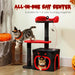 Gothic Cat Tree – Multi-Level Halloween-Themed | Scratching Posts and Hanging Toy PAWHUT - Little and Giant Explorers PawHut