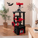 Gothic Cat Tree - Red and Black | Condo, Hammock, Scratching Posts and Toys COSTWAY - Little and Giant Explorers Costway