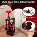 Gothic Cat Tree - Red and Black | Condo, Hammock, Scratching Posts and Toys COSTWAY - Little and Giant Explorers Costway
