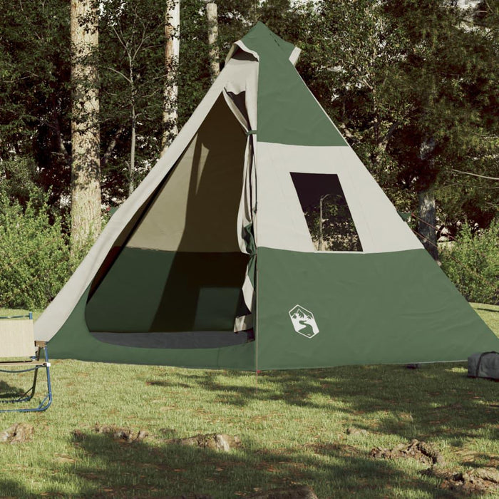 Green Taffeta Camping Tent (7 persons) - Little and Giant Explorers vidaXL