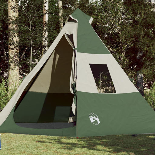 Green Taffeta Camping Tent (7 persons) - Little and Giant Explorers vidaXL