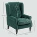 Green Velvet Wingback Chair | Retro Vintage Design - Pocket Spring Comfort HOMCOM - Little and Giant Explorers