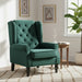 Green Velvet Wingback Chair | Retro Vintage Design - Pocket Spring Comfort HOMCOM - Little and Giant Explorers
