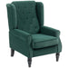 Green Velvet Wingback Chair | Retro Vintage Design - Pocket Spring Comfort HOMCOM - Little and Giant Explorers