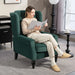 Green Velvet Wingback Chair | Retro Vintage Design - Pocket Spring Comfort HOMCOM - Little and Giant Explorers