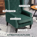 Green Velvet Wingback Chair | Retro Vintage Design - Pocket Spring Comfort HOMCOM - Little and Giant Explorers