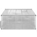 Walk-in greenhouse with double-walled polycarbonate panels and aluminum frame
