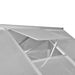 Greenhouse roof vent with double-walled polycarbonate panels and aluminium frame