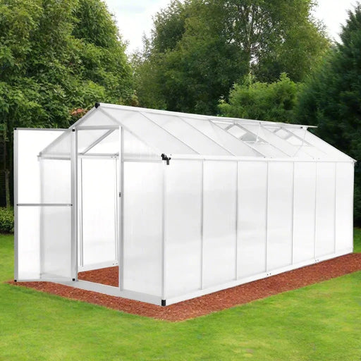 Greenhouse Aluminium 15.6 m³ (421 x 190 x 195cm) - Little and Giant Explorers vidaXL