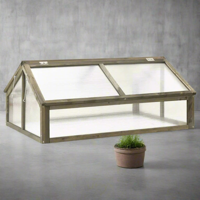 Greenhouse in Grey and Firwood (114 x 80 x 50cm) - Little and Giant Explorers vidaXL