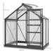 Greenhouse with Aluminium Frame and Foundation in Grey (200 x 190 x 132cm) - Little and Giant Explorers Outsunny