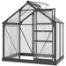 Greenhouse with Aluminium Frame and Foundation in Grey (200 x 190 x 132cm) - Little and Giant Explorers Outsunny