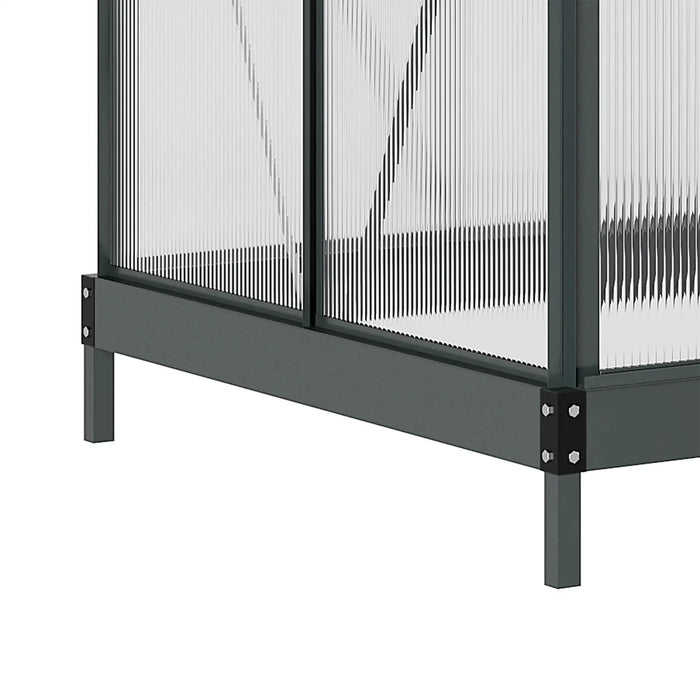 Greenhouse with Aluminium Frame and Foundation in Grey (200 x 190 x 132cm) - Little and Giant Explorers Outsunny