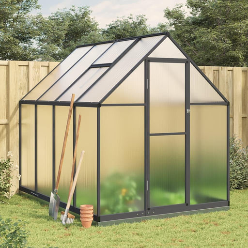 Greenhouse with Base Frame in Anthracite (224 x 169 x 202cm) - Little and Giant Explorers vidaXL