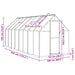 Greenhouse with Base Frame in Anthracite (445 x 169 x 195cm) - Little and Giant Explorers vidaXL