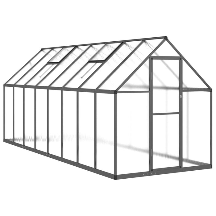 Greenhouse with Base Frame in Anthracite (445 x 169 x 195cm) - Little and Giant Explorers vidaXL